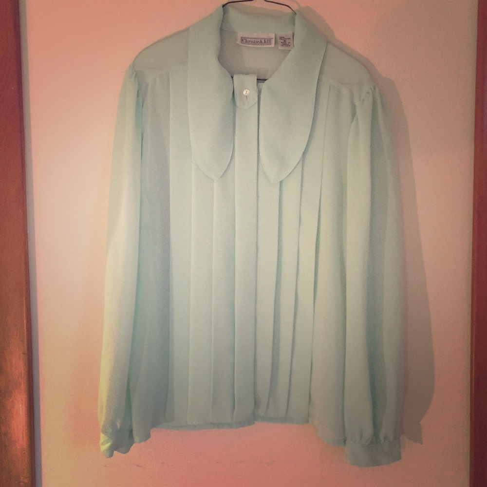 Christie & Jill Mint Green Vintage Blouse